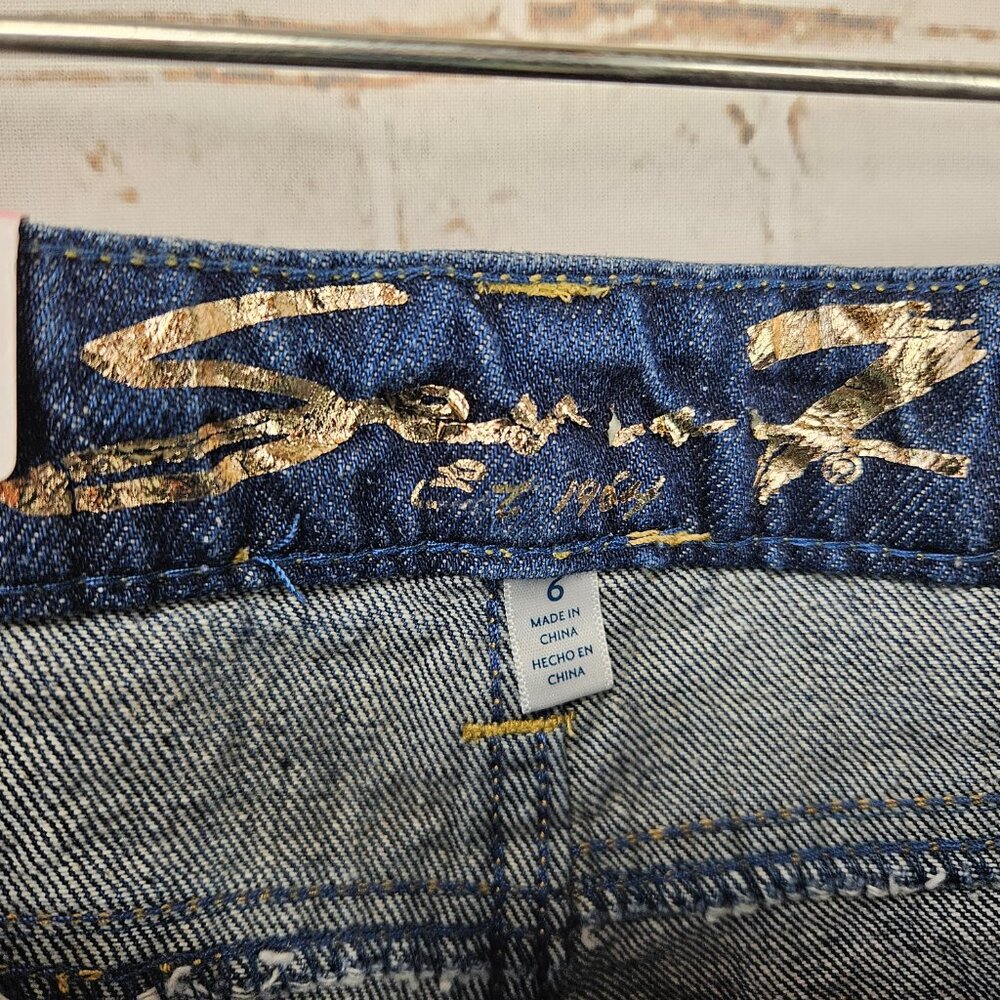 Seven7 Dark Blue Distressed Denim Jean Shorts - Picture 7 of 9